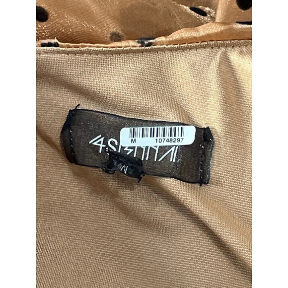 4SI3NNA Alora Dress in Gold Medium Womens Mini Polka Dot Cocktail Party - Picture 9 of 12